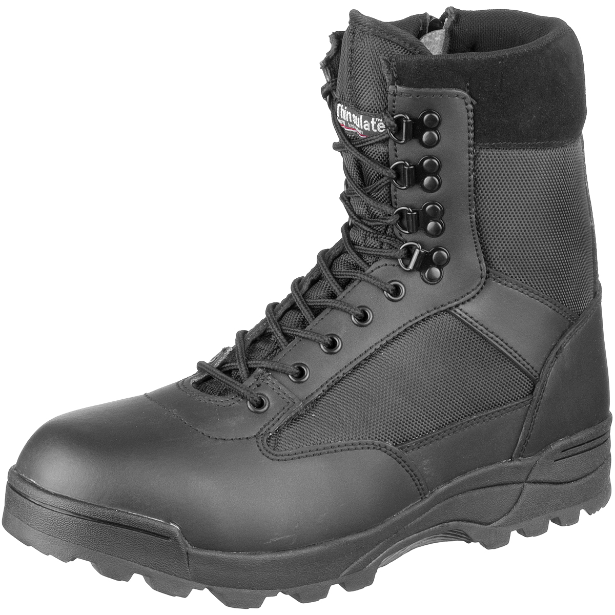 Brandit Tactical Military Combat Side Zip Boots Police Leather Footwear Black